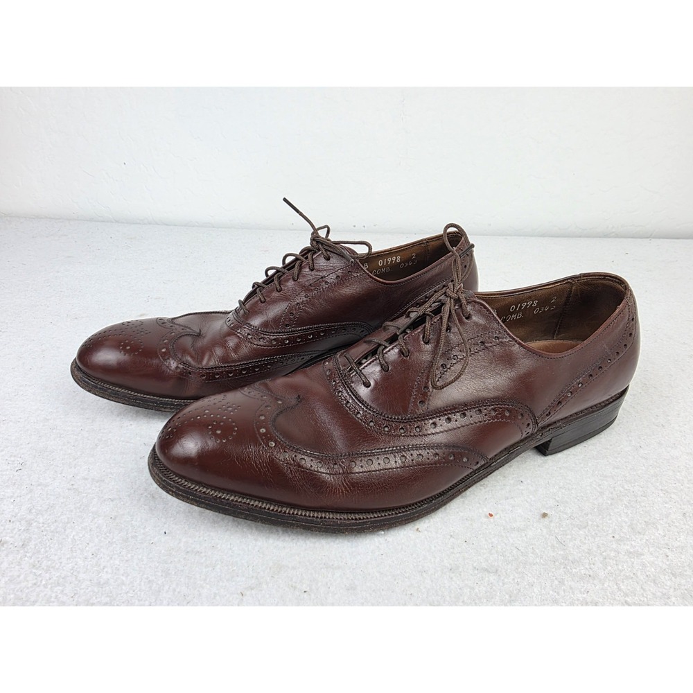 Allen Edmonds Chester Burgundy Wingtip Oxford Dress Shoes Men's Size 9.5 B‎